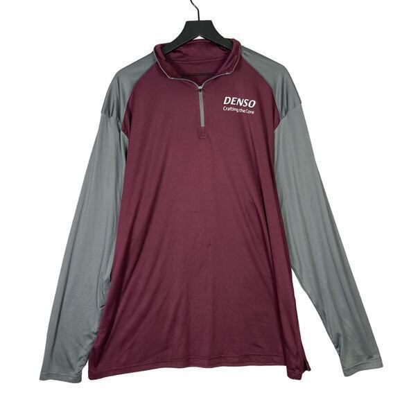 Men's Colosseum Denso Maroon/Gray Quarter-Zip Pullover Windbreaker Jacket Sz XXL - Picture 1 of 7